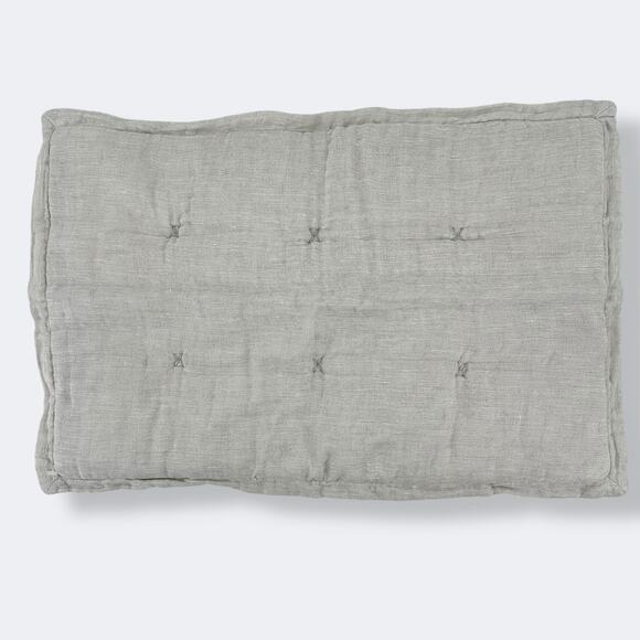 Restoration Hardware Linen Gauze Tufted Sham Mist Gray Lumbar Size 14" X 22" - Picture 1 of 7